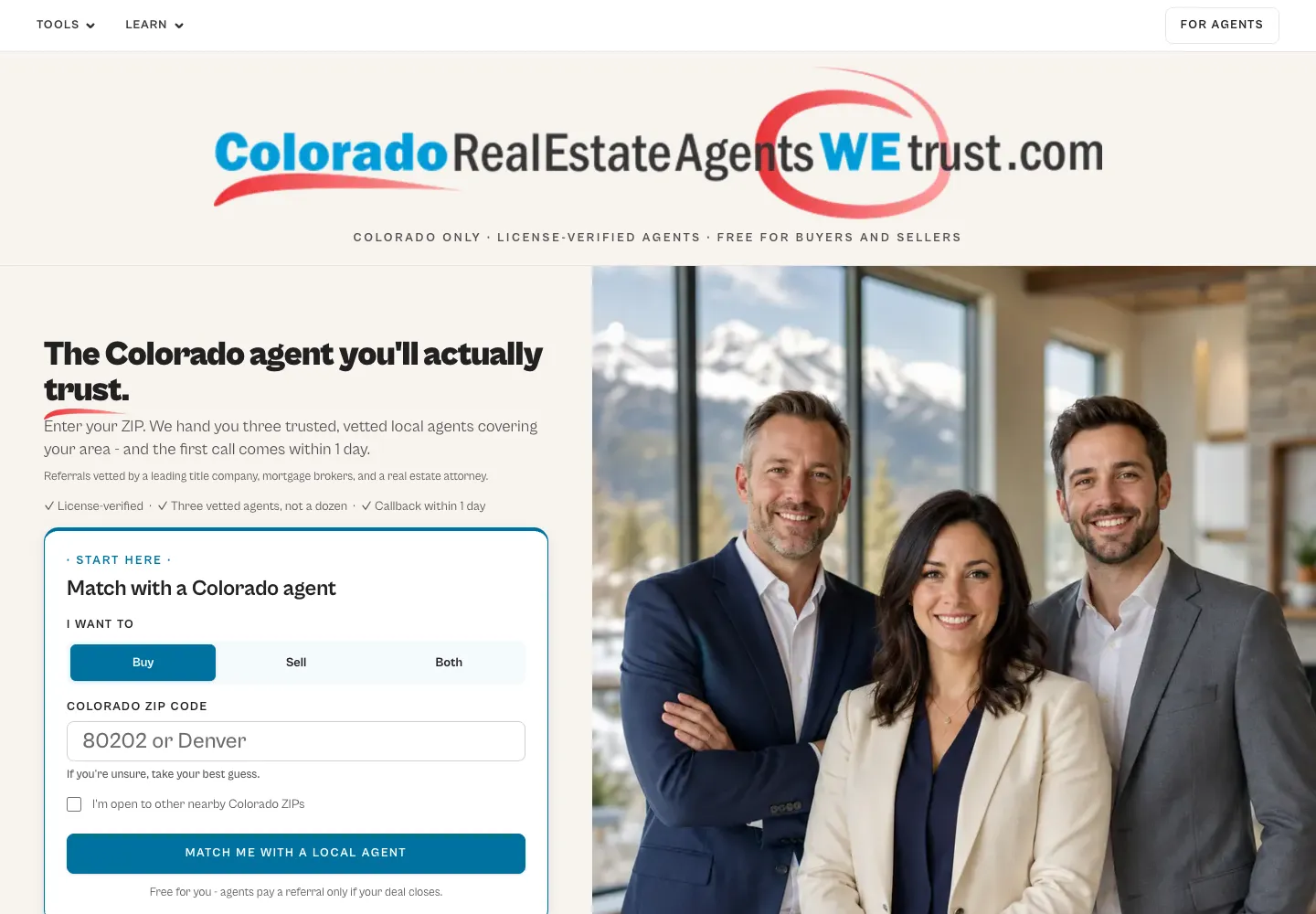 Colorado Agents We Trust website